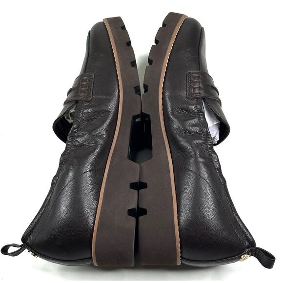 Vionic Cynthia II Brown Leather Penny Loafer Lug Sole Womens Size 8 New - Picture 6 of 10